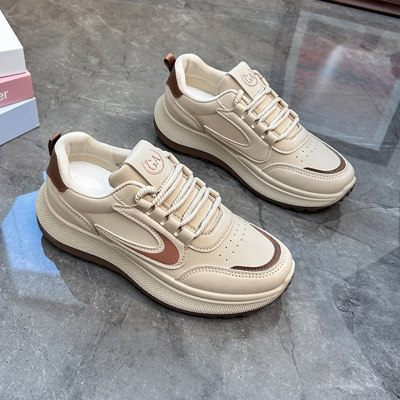 Women's Korean Style Trendy Autumn Platform Height Increasing Breathable Casual Shoes