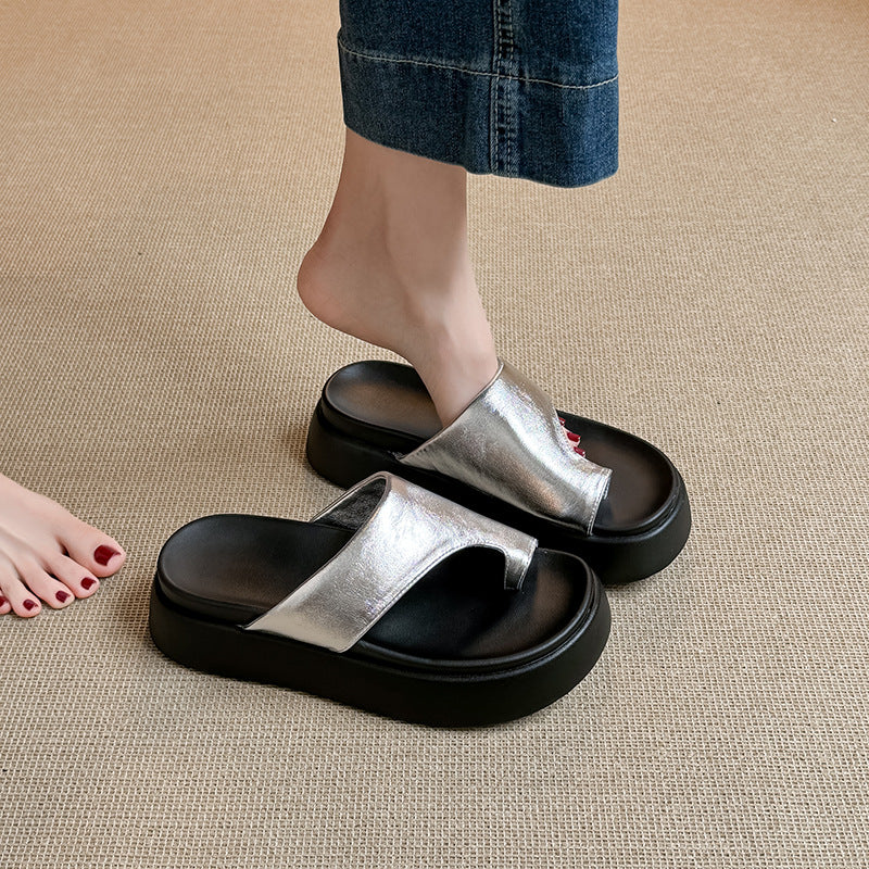 Women's Toe Ring Summer Wear Authentic Comfortable Soft Platform Slippers