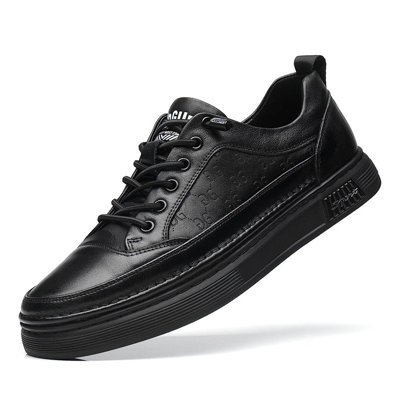 Men's First Layer Cowhide Board Slip-on Flat Sneakers