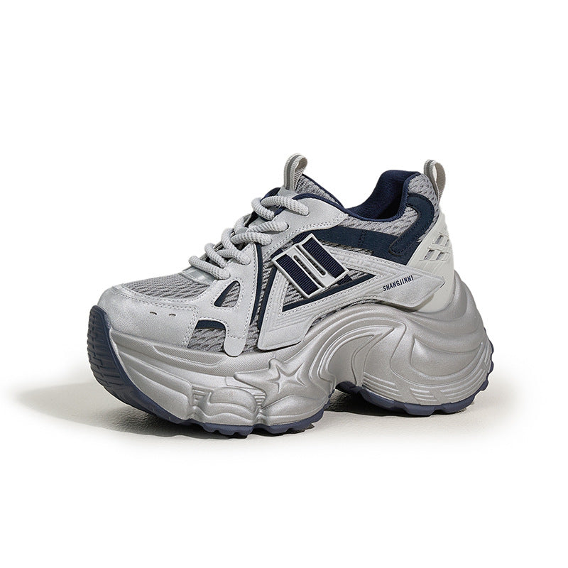 Women's Platform Dad Breathable Mesh Height Increasing Sneakers