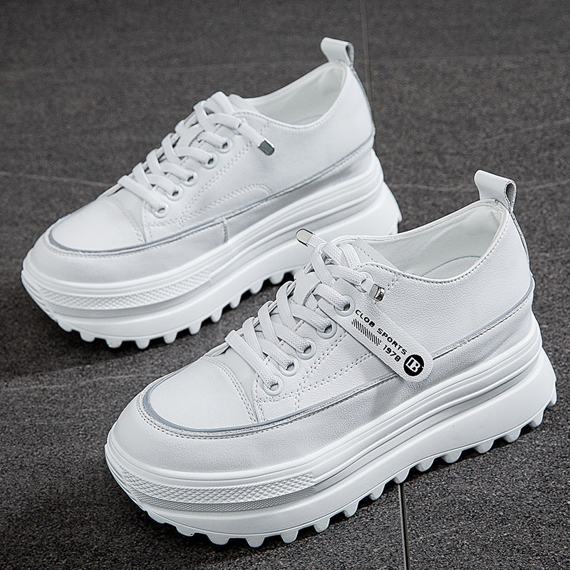 Women's Mesh White Summer Versatile Platform Height Women's Shoes