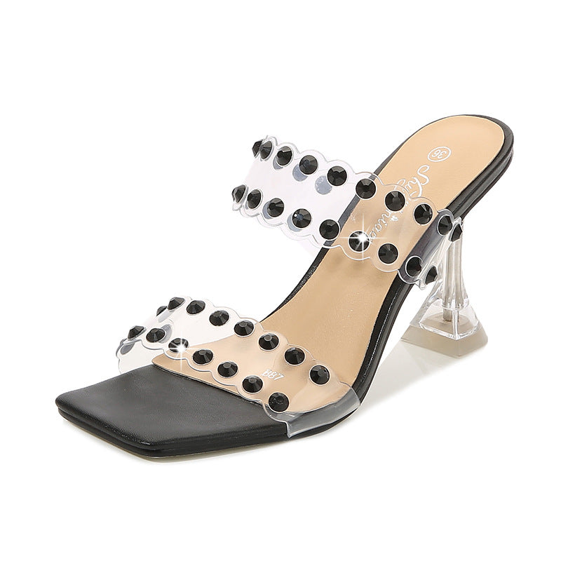 Stiletto High Square Toe Strap Fairy Heels