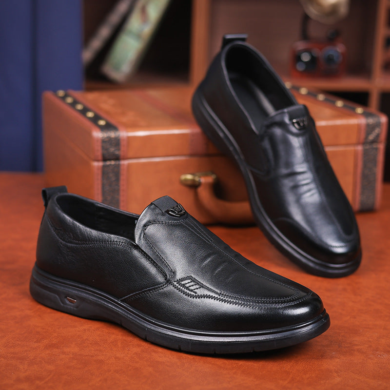 Men's Soft Bottom Surface Dad First Layer Leather Shoes