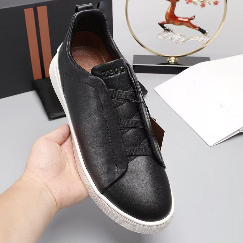 Men's One Pedal Cross Elastic Band Slip-on Sneakers