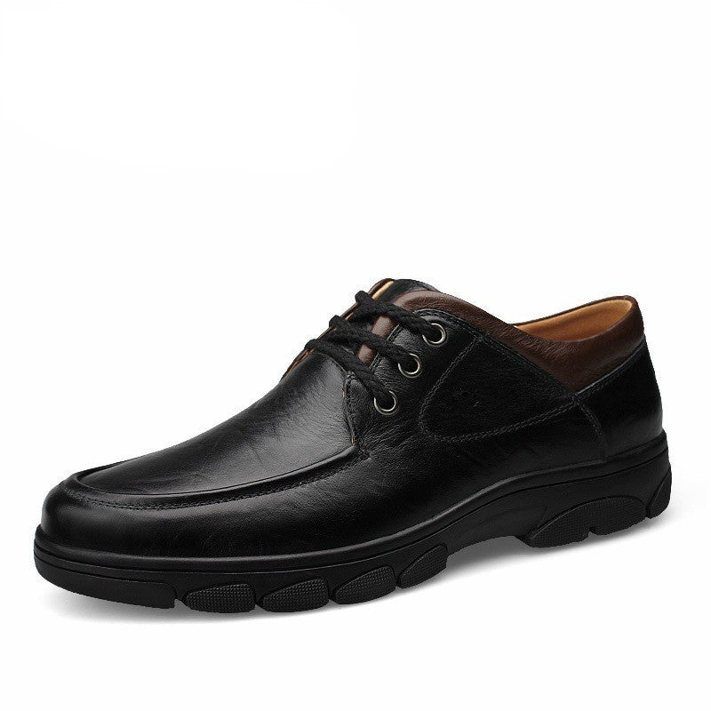 Men's Cowhide Small Size Retro Platform Plus Casual Shoes