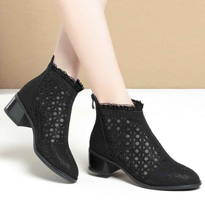 Women's Short Chunky Martin Single Soft Flat Sandals