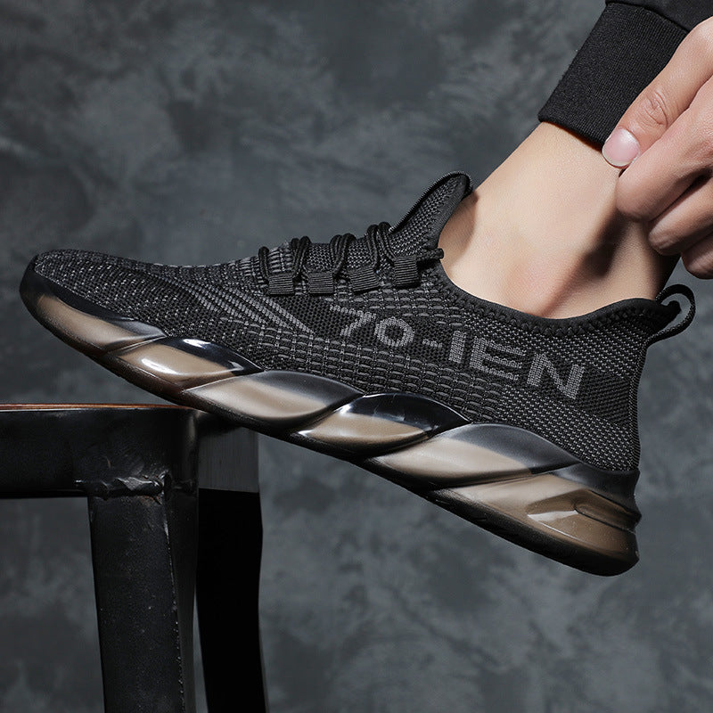 Men's Selected Popcorn Running Flying Woven Breathable Sneakers