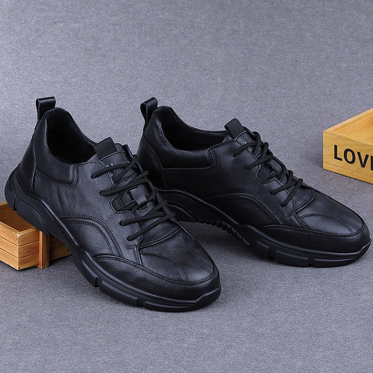 Men's Genuine Breathable Full Grain Cowhide Autumn Sneakers