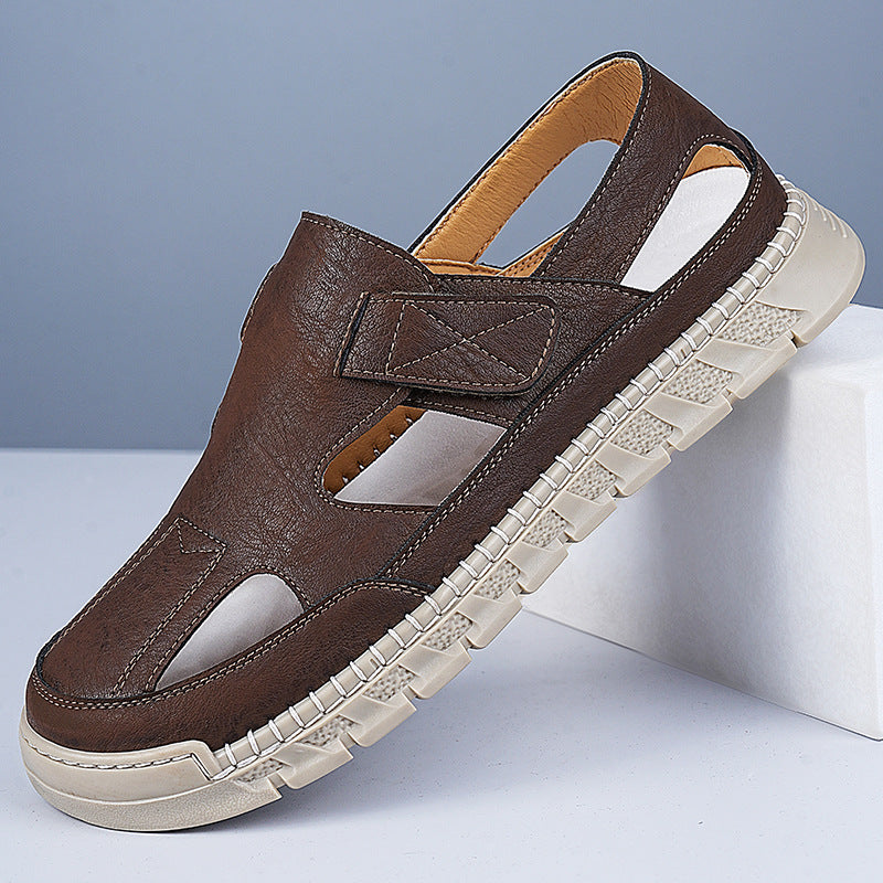 Men's Size Summer Breathable Closed Toe Hole Hollow Sandals