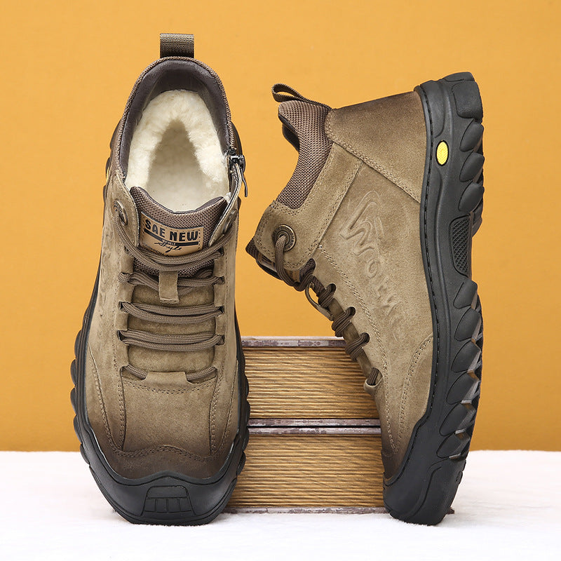 Men's With Fleece Lining Thickened Outdoor Northeast China Snow Boots