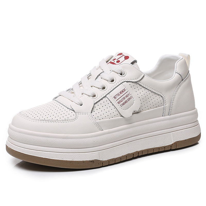 Women's Thick-soled White Sports Spring Flat Bottom Casual Shoes
