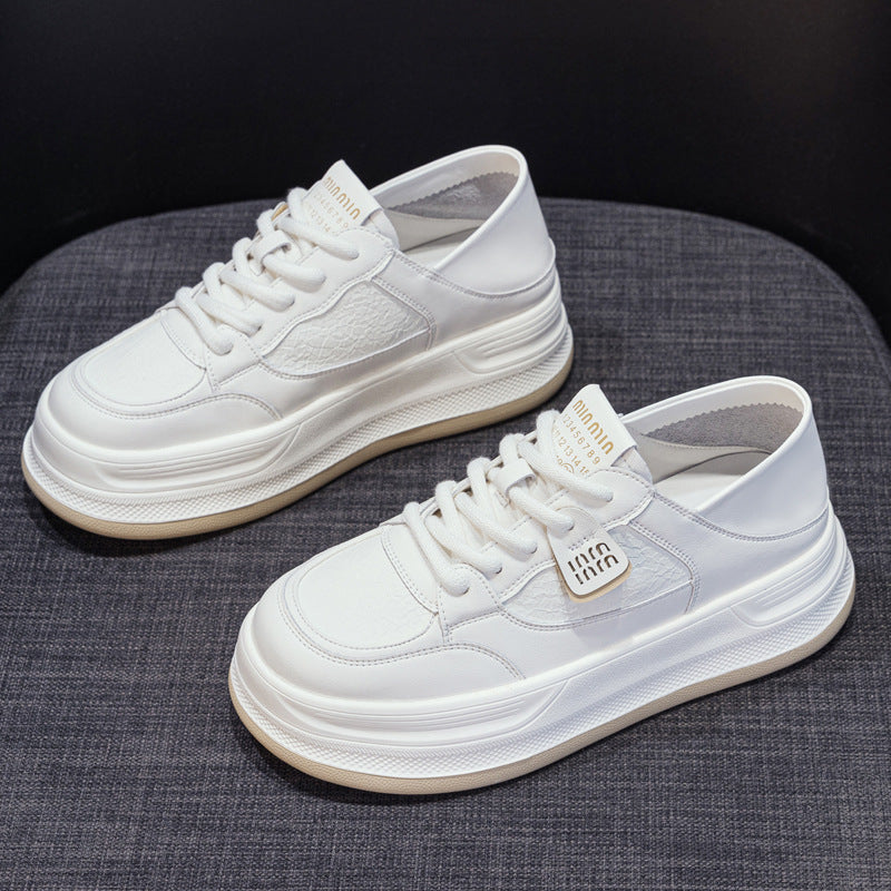 Women's White Spring Thick-soled Two-way Wear Breathable Women's Casual Shoes