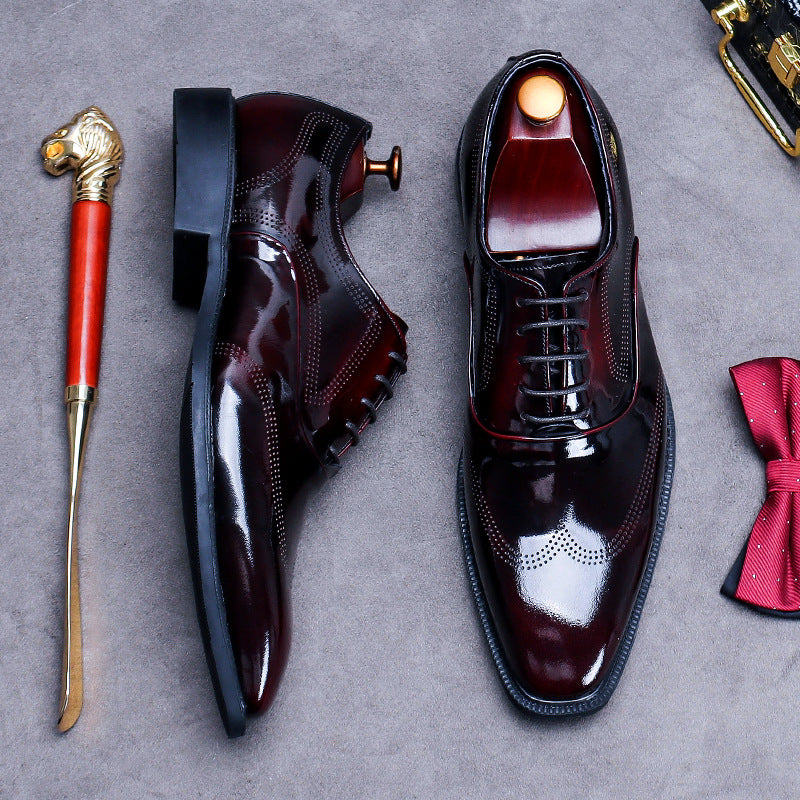 Men's Business Formal Wear British Lace Up Leather Shoes