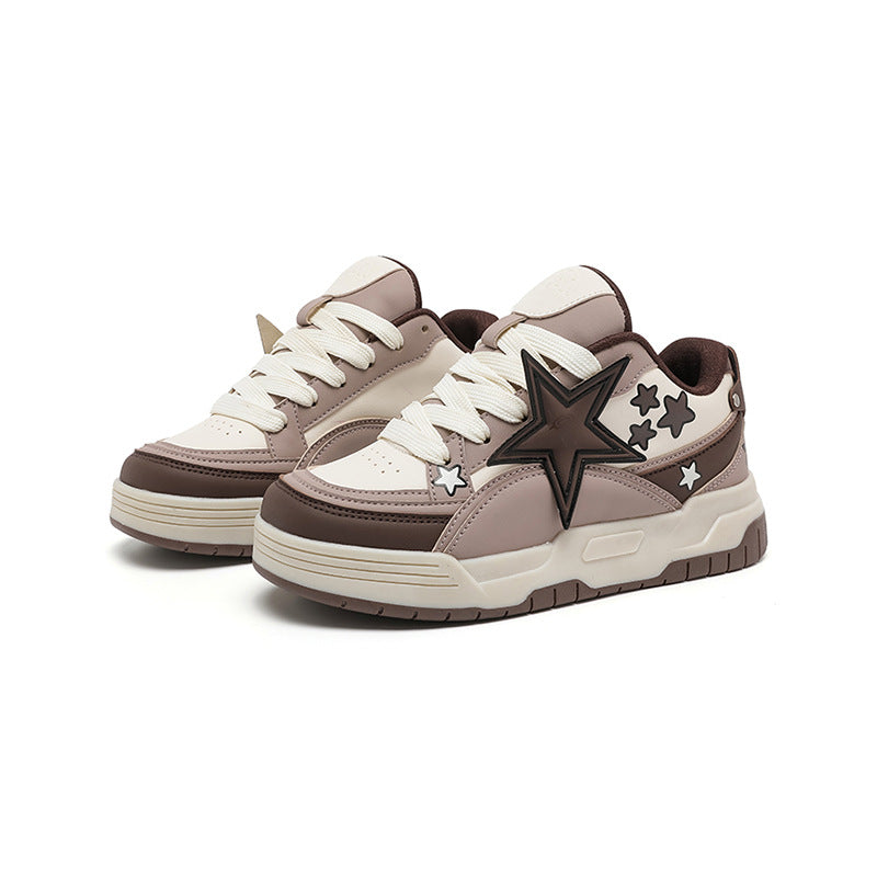 Women's Round Head Thick Bottom National Fashion Sneakers