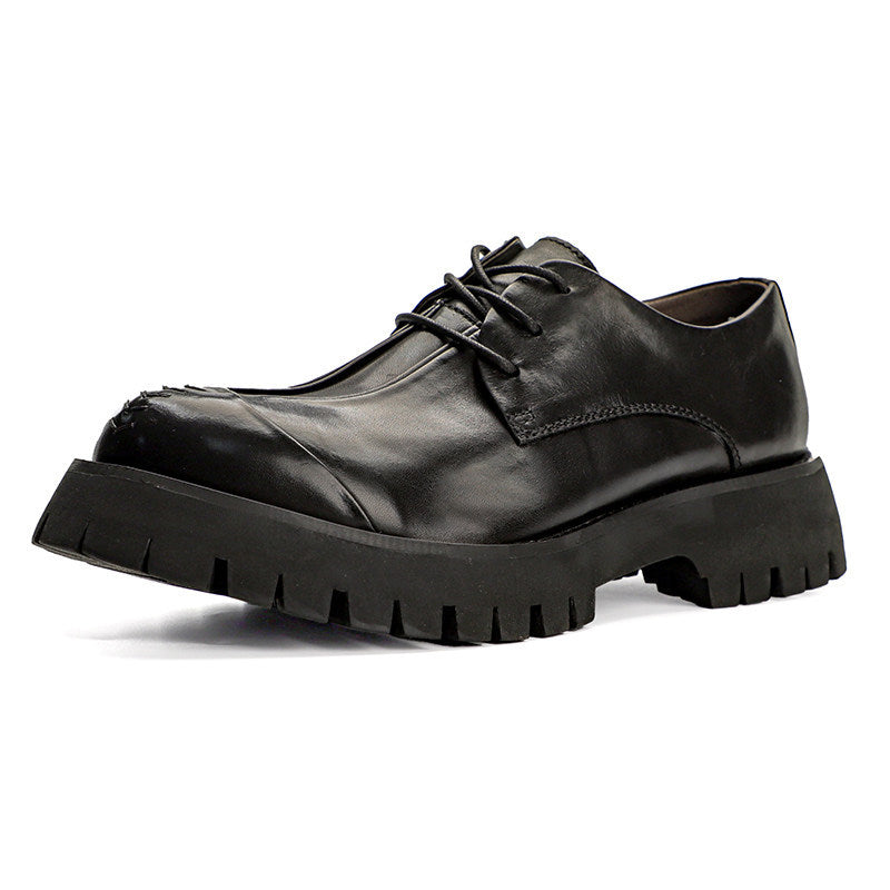 Men's Handmade Top Layer Cowhide Thick Bottom Casual Shoes