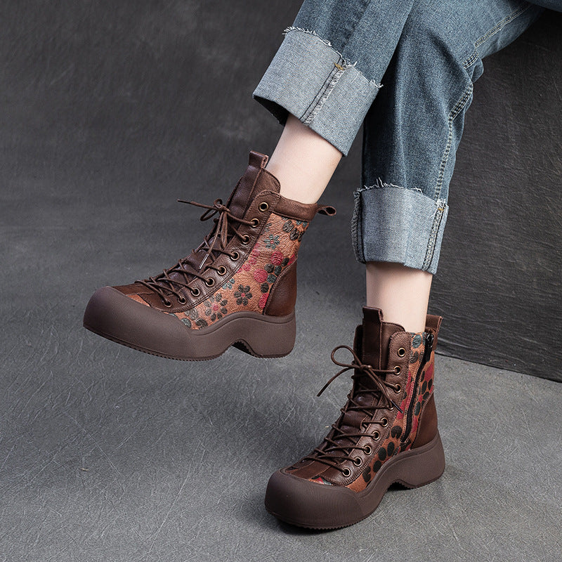 Warm Retro Ethnic Style Booties Versatile Women's Shoes