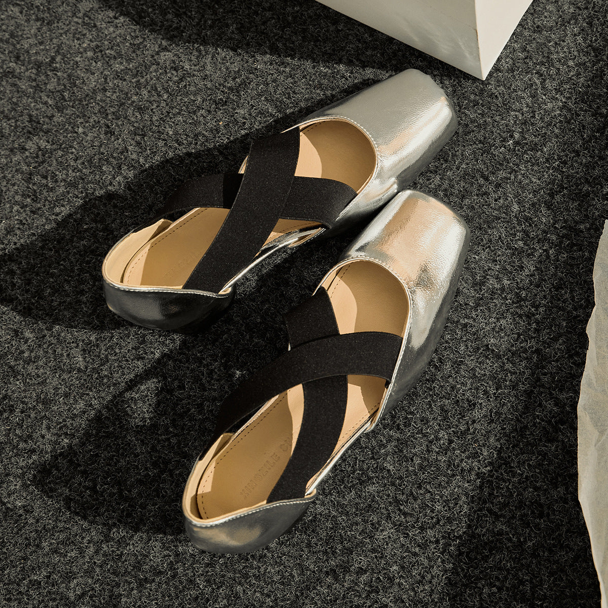 Women's Ballet Hollowed Summer Wear Retro Style Square Heels