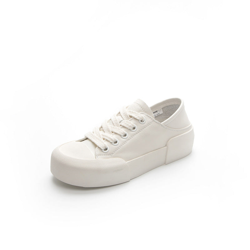 Women's Spring Cowhide Easy Wear Korean Flat Sneakers