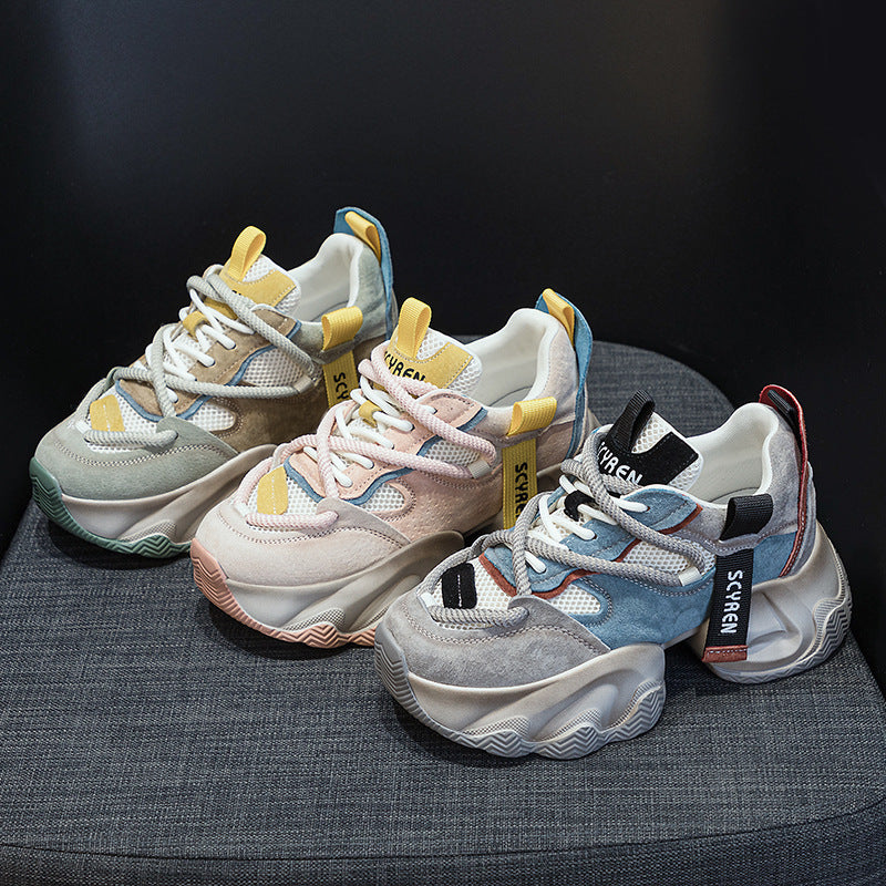 Women's Platform Dad Height Increasing Insole Pop-up Casual Shoes