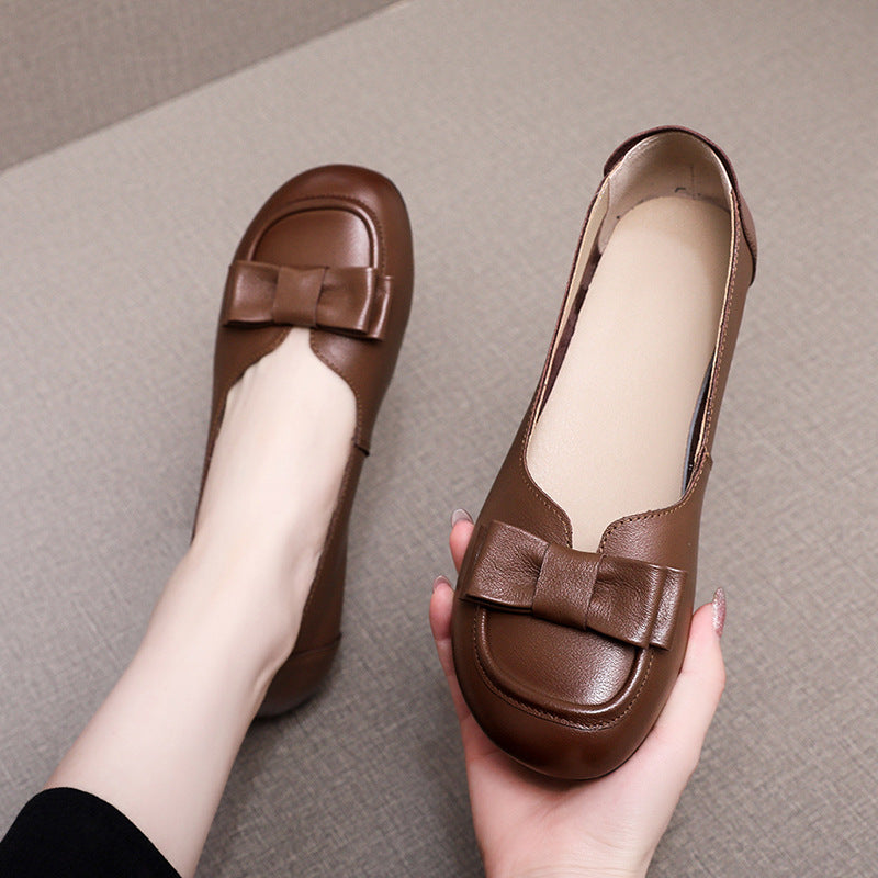 Women's Genuine Soft Soled Flats Comfortable Mom Plus Casual Shoes