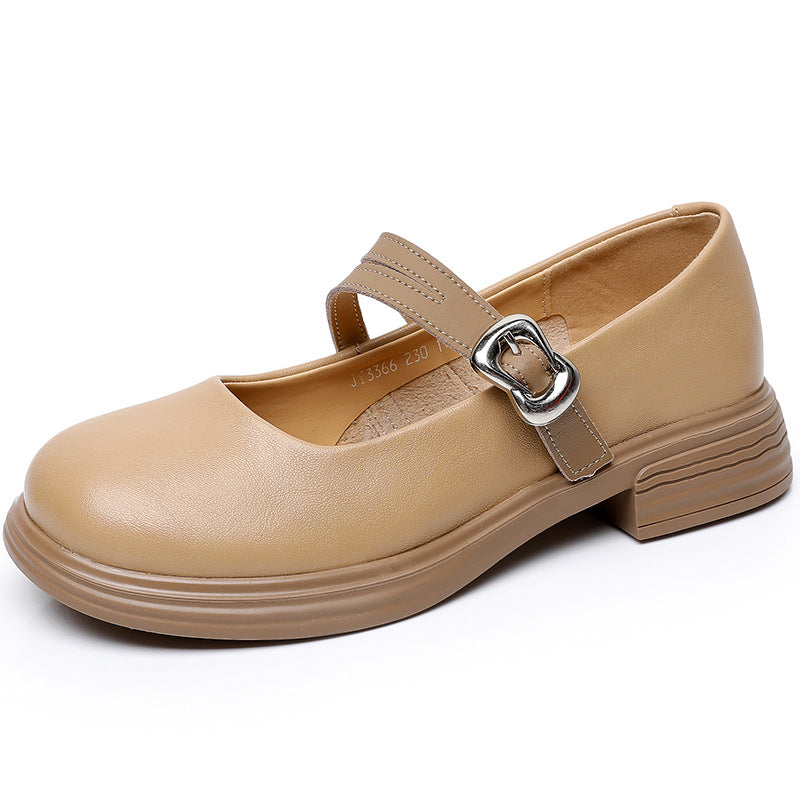 Women's Chunky Preppy Style Retro Soft Bottom Loafers