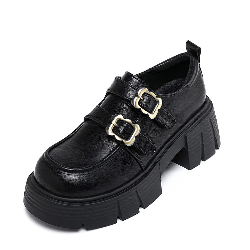 Women's Platform Spring Retro British Chunky Plus Loafers