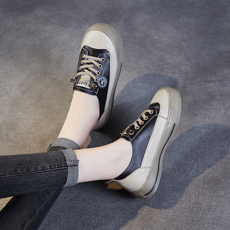 Women's White Slip-on Beef Tendon Soft Bottom Casual Shoes
