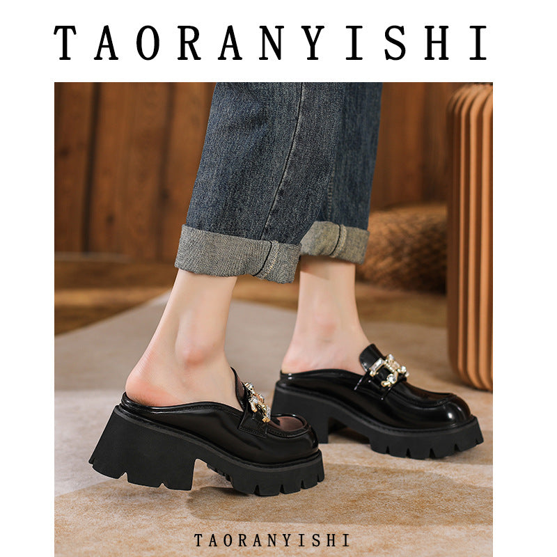 Women's Outer Wear Summer Lazy Muller Chunky Loafers