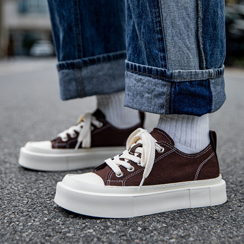 Men's Summer Breathable Fashionable Platform Height Increasing Canvas Shoes