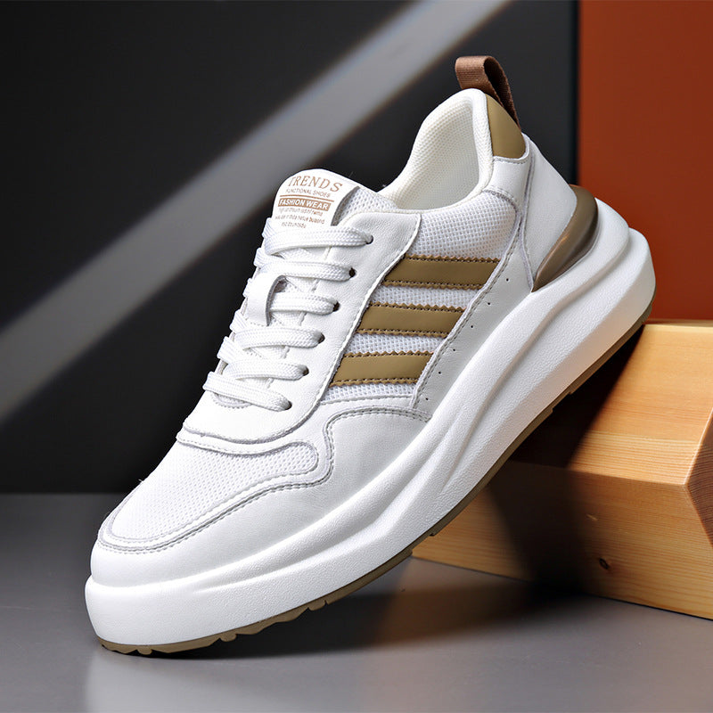 Men's Mesh White Invisible Height Increasing Insole Foam Men's Casual Shoes
