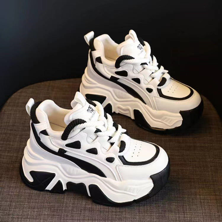 Women's Dad Height Increasing Insole Genuine Thick Sneakers