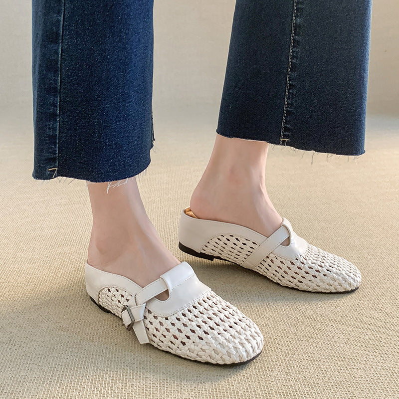 Women's Insole Closed Toe Woven Wire Mesh Sandals