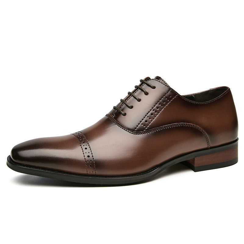 Men's British Style Carved Business Formal Wear Leather Shoes