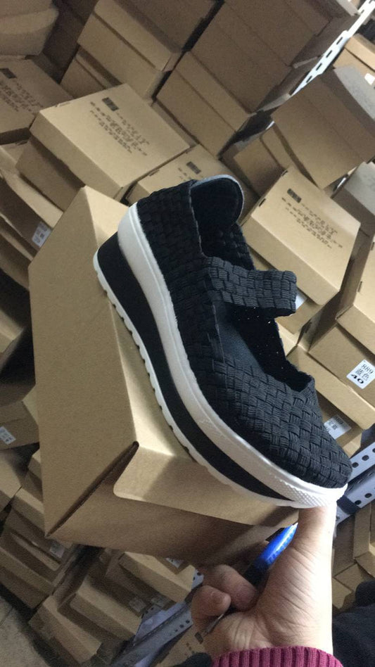 Women's Korean Style Summer Hand-woven Platform Heightened Casual Shoes