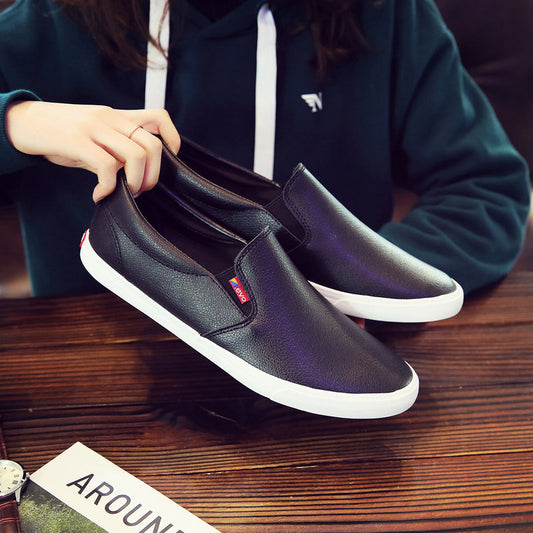 Men's Spring Surface Waterproof Solid White Thin Bottom Casual Shoes