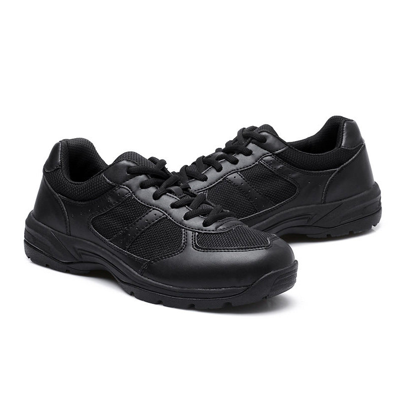 Men's Training Front Breathable Black Round Head Sneakers