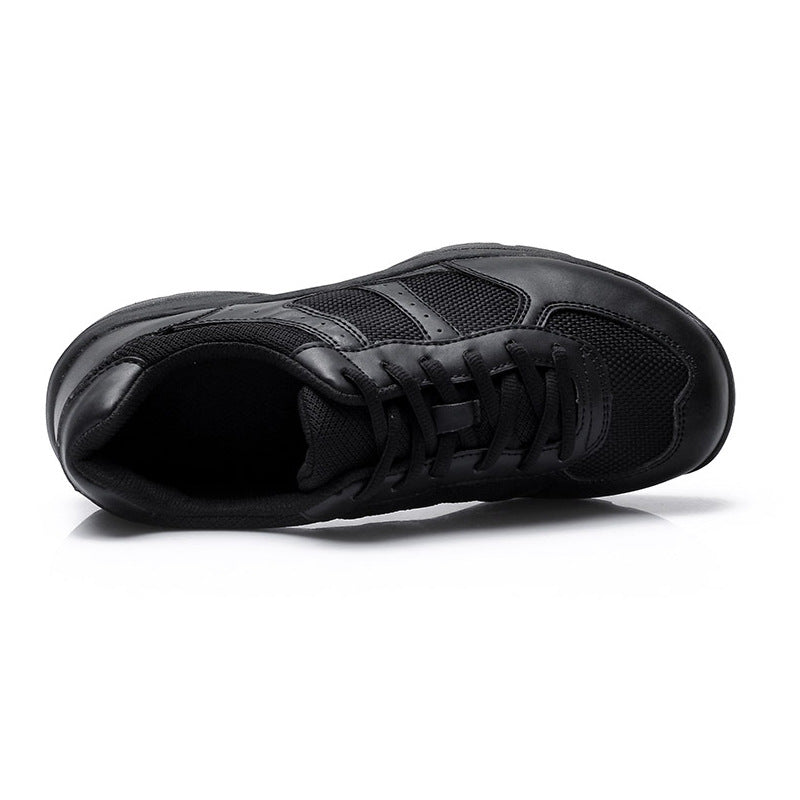 Men's Training Front Breathable Black Round Head Sneakers