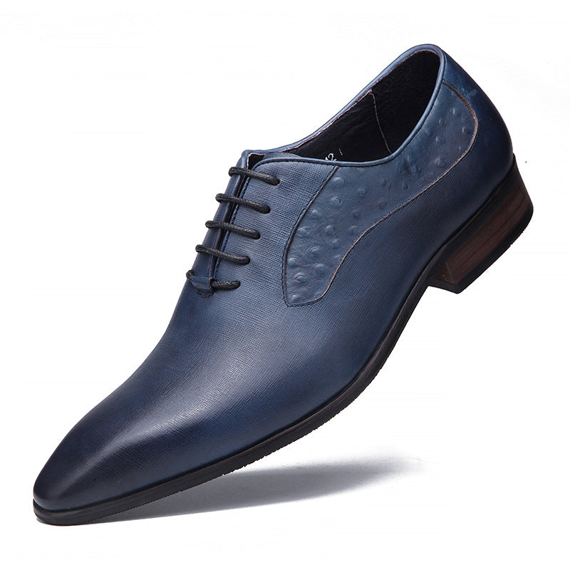 Men's Style Trendy First Layer Cowhide Single Business Leather Shoes