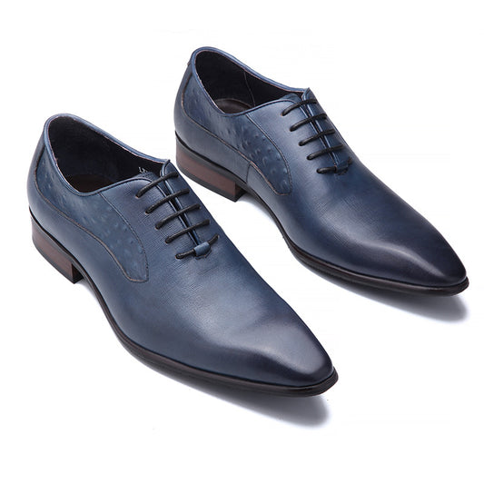 Men's Style Trendy First Layer Cowhide Single Business Leather Shoes