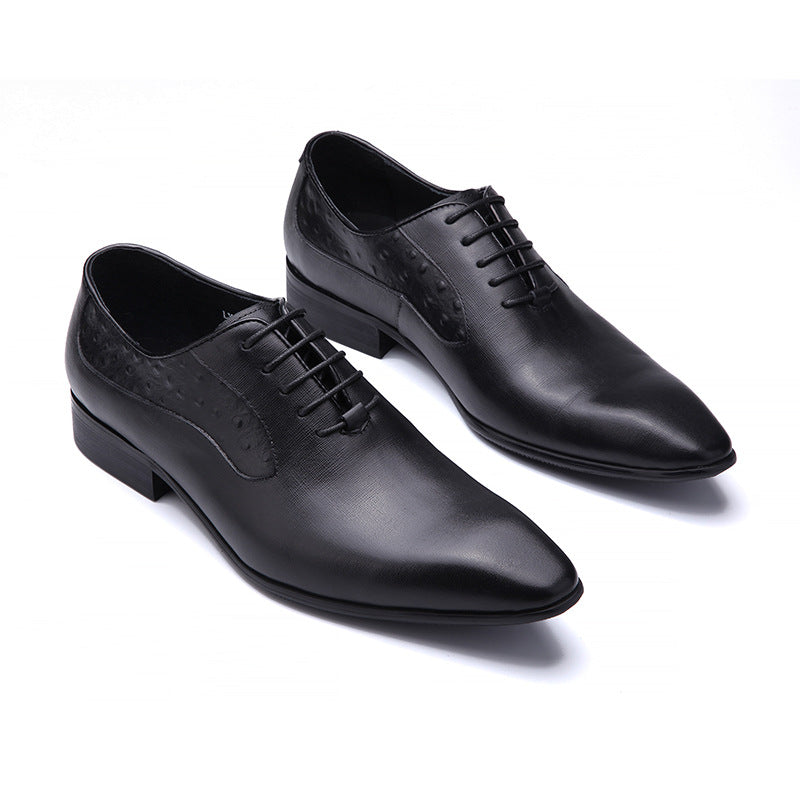 Men's Style Trendy First Layer Cowhide Single Business Leather Shoes