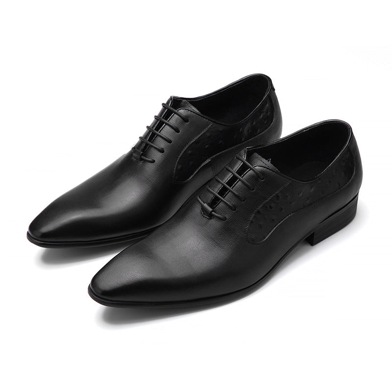 Men's Style Trendy First Layer Cowhide Single Business Leather Shoes