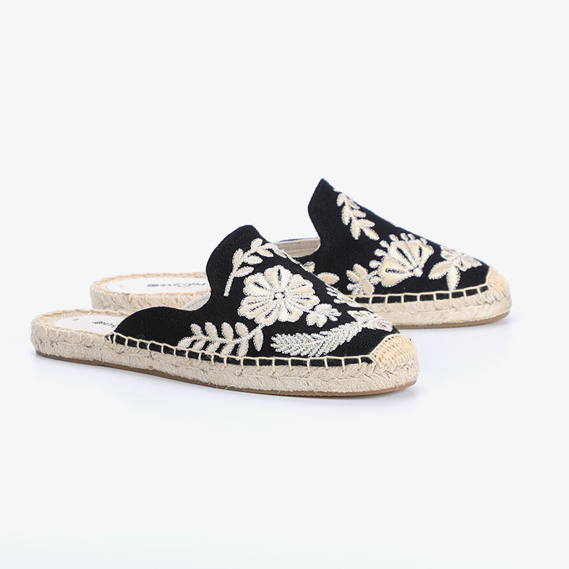 Women's Garden Hemp Rope Straw Fisherman Flat Slippers
