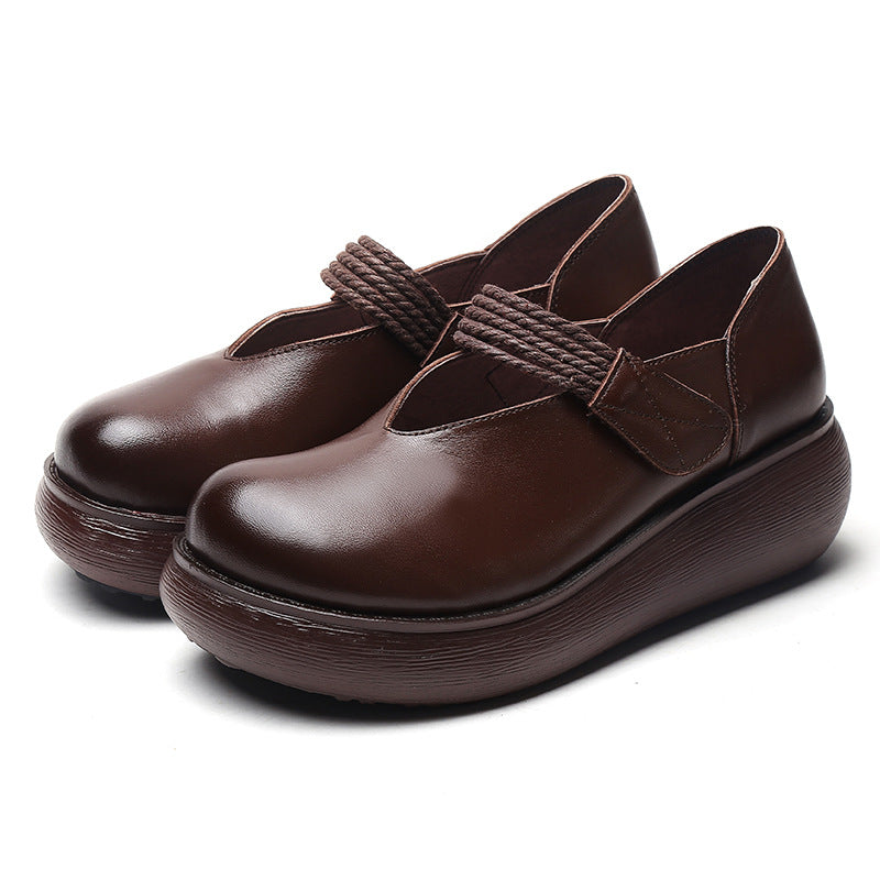 Women's Platform Velcro Retro Ethnic Style Pumps Casual Shoes