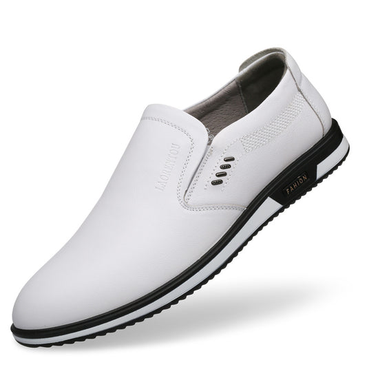 Men's Head White For Authentic Hollow Out Leather Shoes