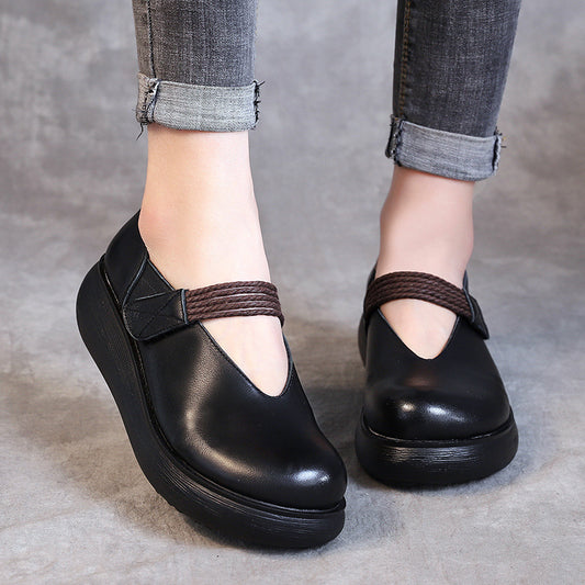 Women's Platform Velcro Retro Ethnic Style Pumps Casual Shoes