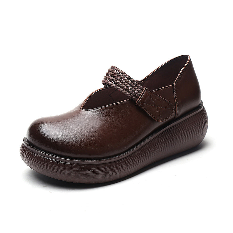 Women's Platform Velcro Retro Ethnic Style Pumps Casual Shoes
