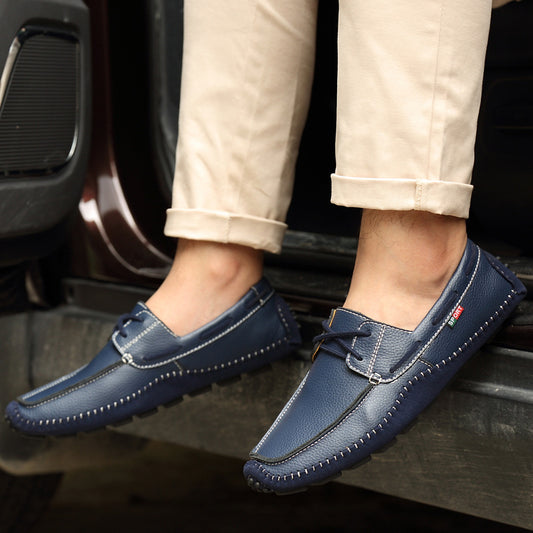 Men's Small Size British Lazy Driving Green Casual Shoes