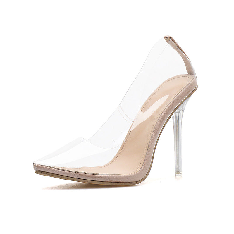 Women's Pointed Toe Shallow Mouth Sexy Transparent Sandals