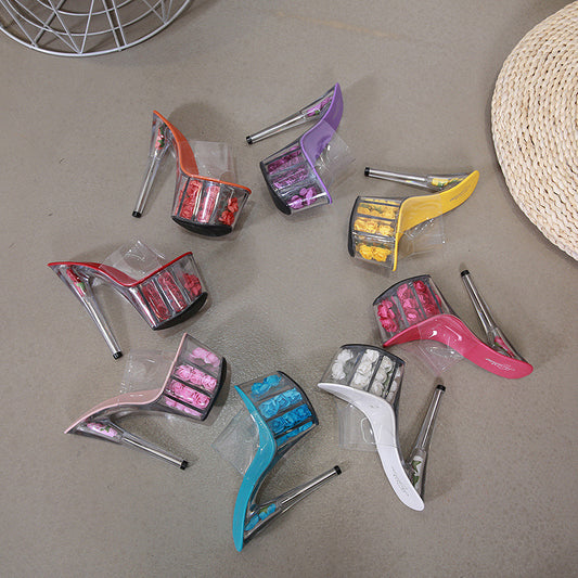 Women's Mannequin Super High Stiletto Waterproof Platform Sandals