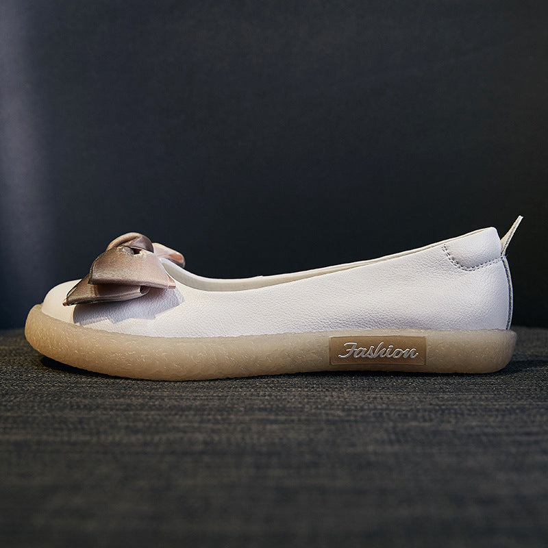 Women's Vintage Genuine Mori Soft Bottom Bowknot Low-cut Slip-on Women's Casual Shoes